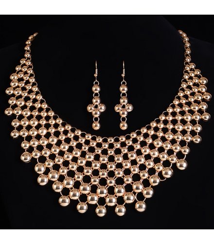 SET720 - Luxury  Ball Bead Gold Jewelry Set